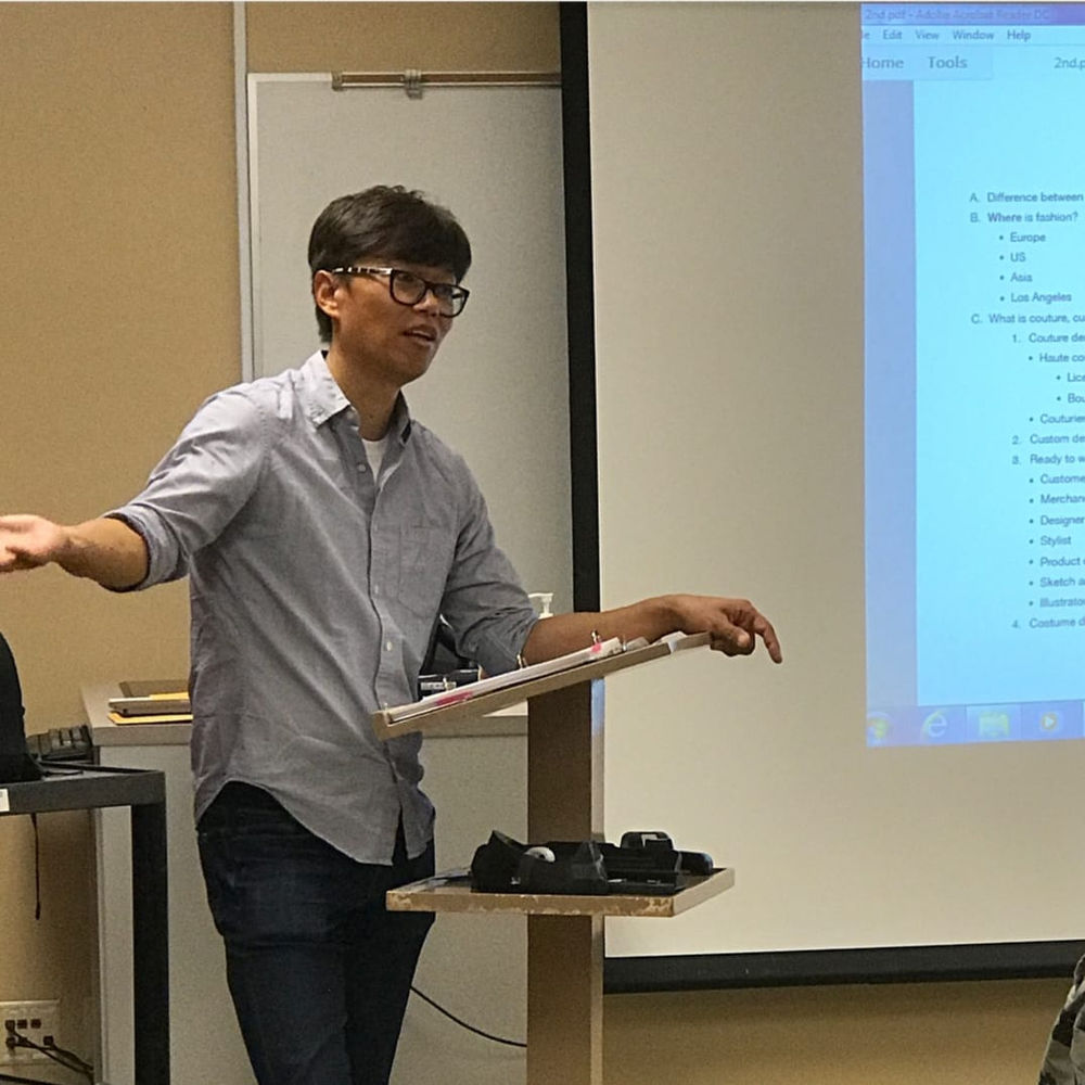 Mike Son presenting at Fullerton College